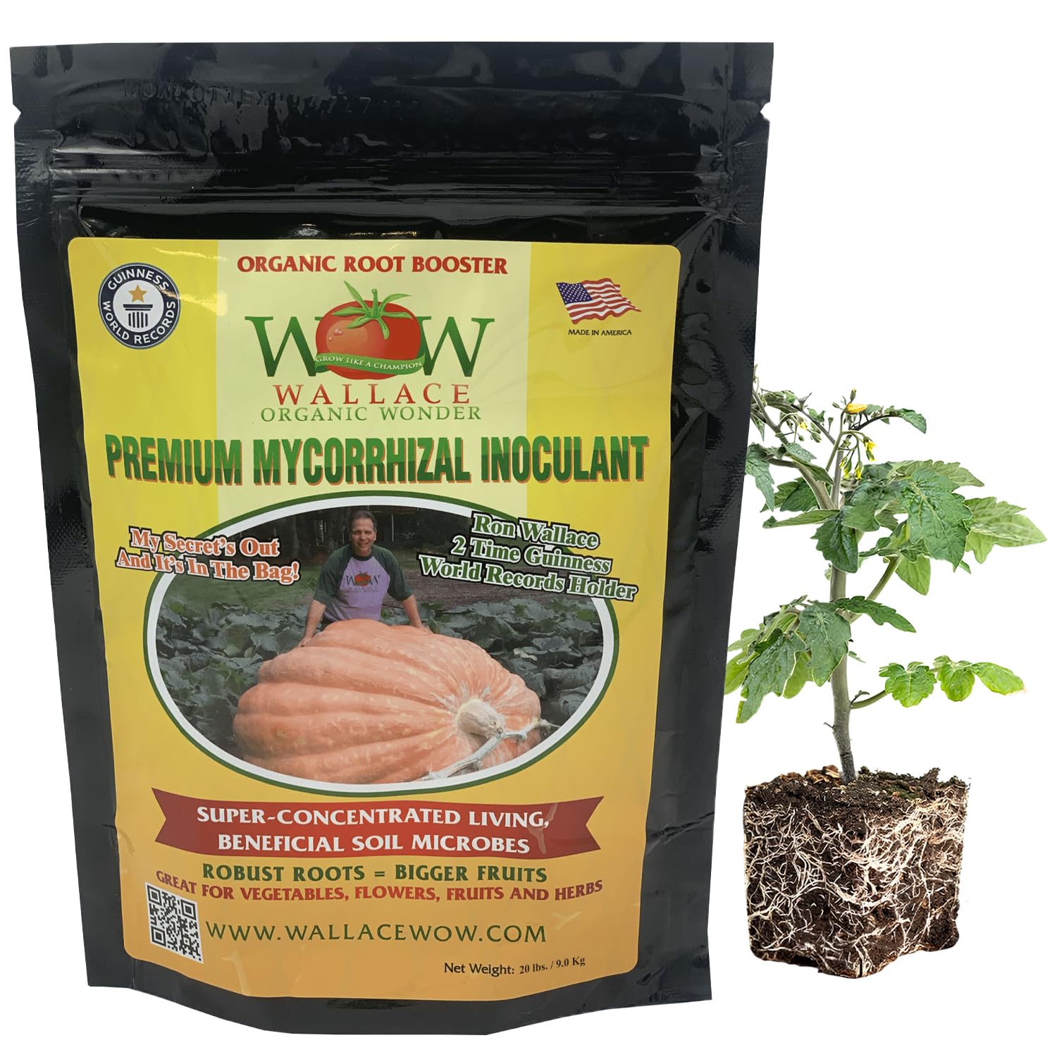 Wallace Organic Wonder Mycorrhizal Inoculant (20 lbs) - Mycorrhizal Fungi - Super Concentrated - Fresh Mycorrhizae for Plants, Garden Soil, & Potting Soil - Organic Root Stimulator for Plant Growth