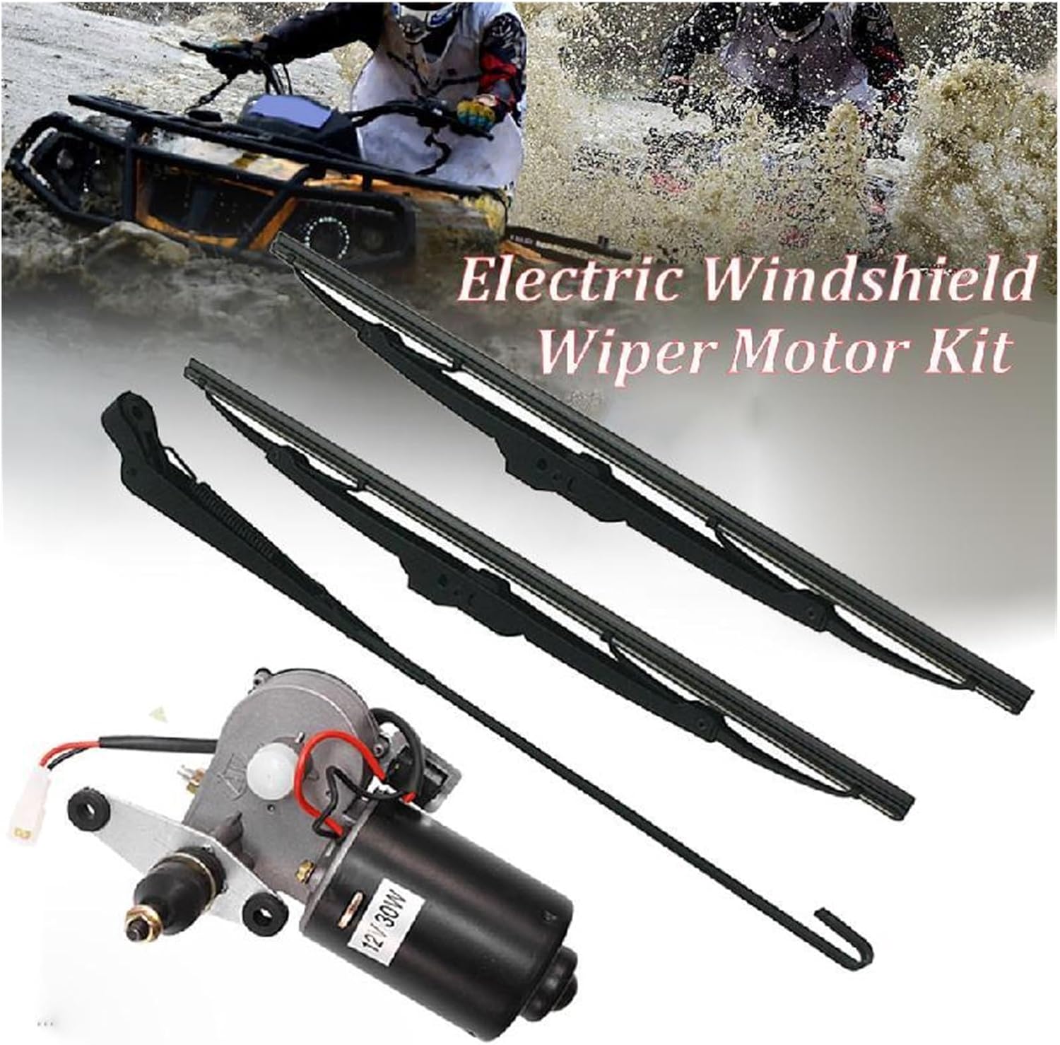 Olevo Electric Windshield Wiper Motor Kit for Ranger RZR 900 & UTVs - High-Performance Wiper Blades