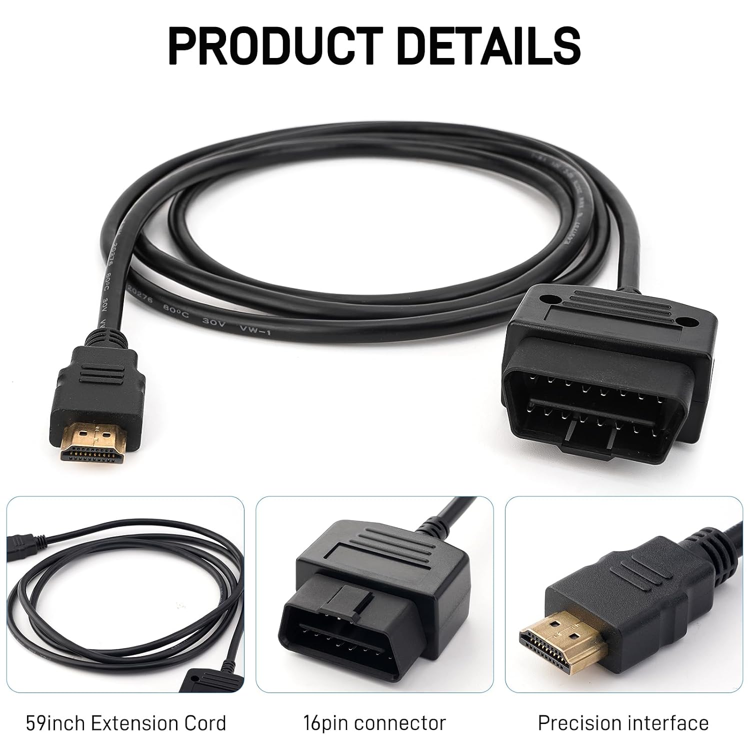SCT X4 Cable, OBD2 Cable Compatible with Xcalibrator X4 Tuner Scanner for Ford Vehicles (Direct Replacement for #7011U-08) - 59 Inch