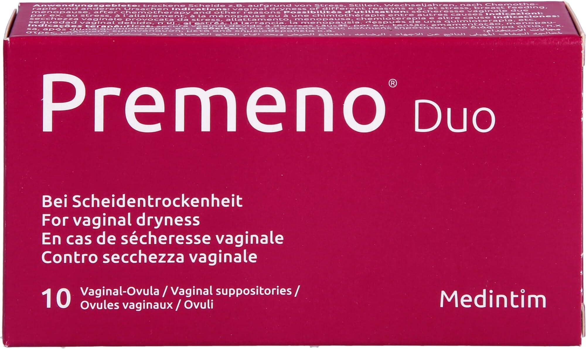 Premeno Duo Vaginal Ovules For Vaginal Rehydration | Pack Includes 10 Vaginal Ovules | Repairs Tissue and Heals Wounds Biocompatible
