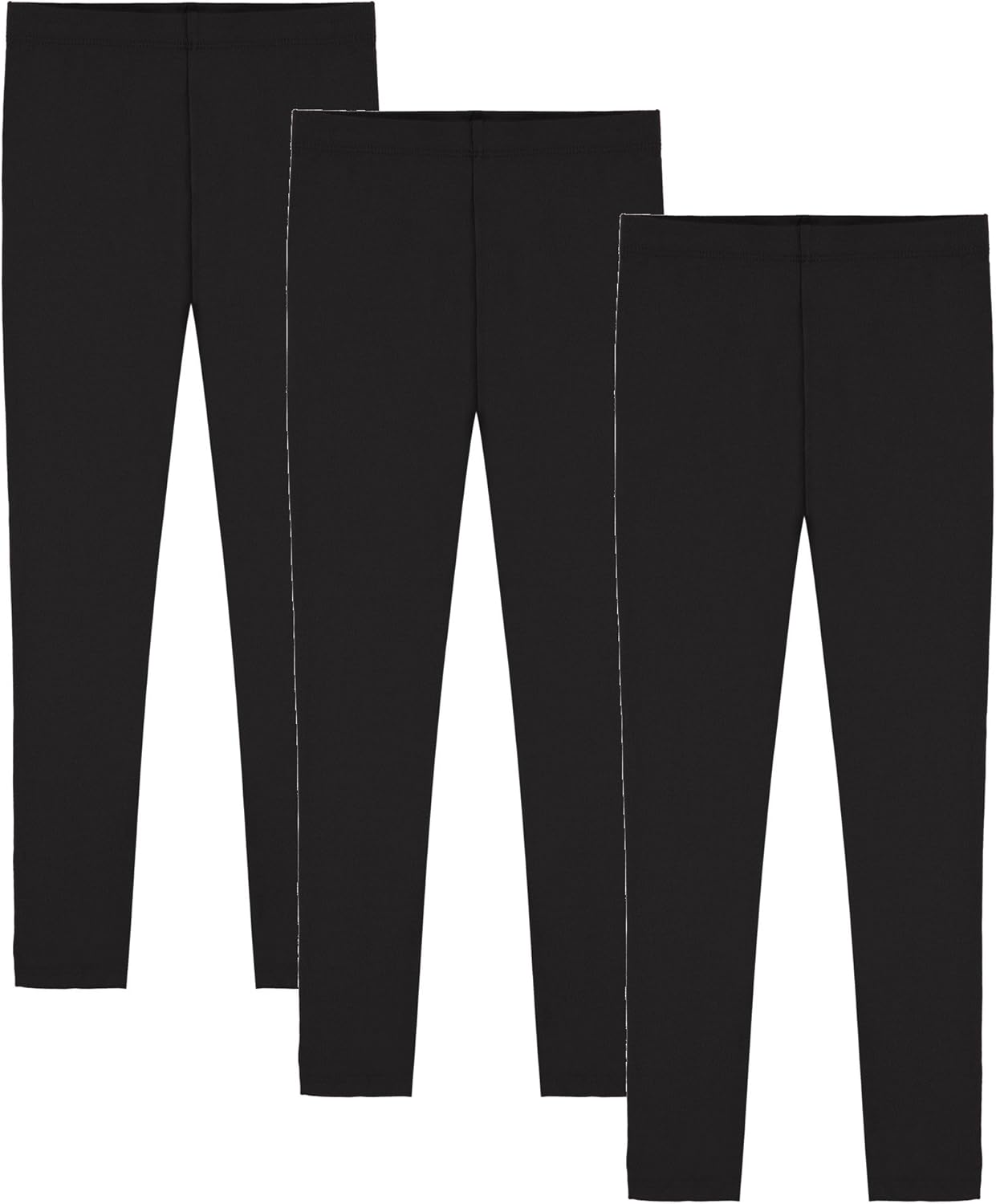 Popular Girls Leggings Ankle Length - Cotton Leggings for Girls in Solid & Tie Dye Design. School Uniform or Activewear. 3 Pk: Clothing, Shoes & Jewelry