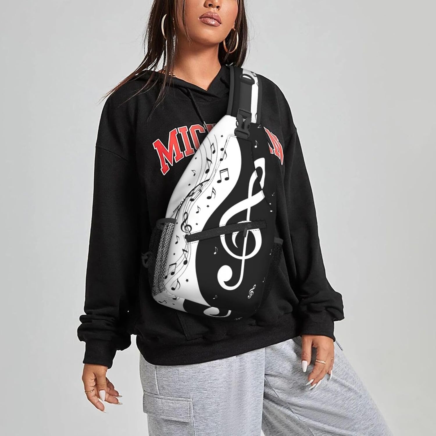 Famame Piano Keys Sling Backpack Chest Bag Crossbody Shoulder Bag Gym Cycling Travel Hiking Daypack For Men Women Multicolor 39 - Image 6