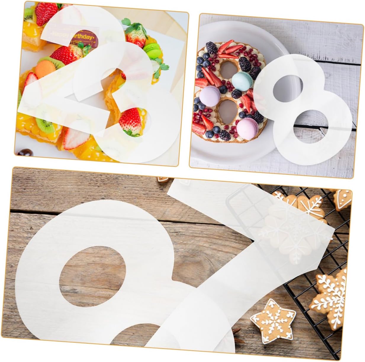 Number Cake Stencils Set 0-8, 10-inch Plastic Baking Molds for Birthday Cake Decorating, Easy Release Mousse and Dessert Stencils, 2 Sets for DIY Baking Supplies