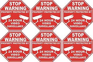 Amazon.com: Experienced Trendy Peel Vinyl Security Decal Stickers Signs ...