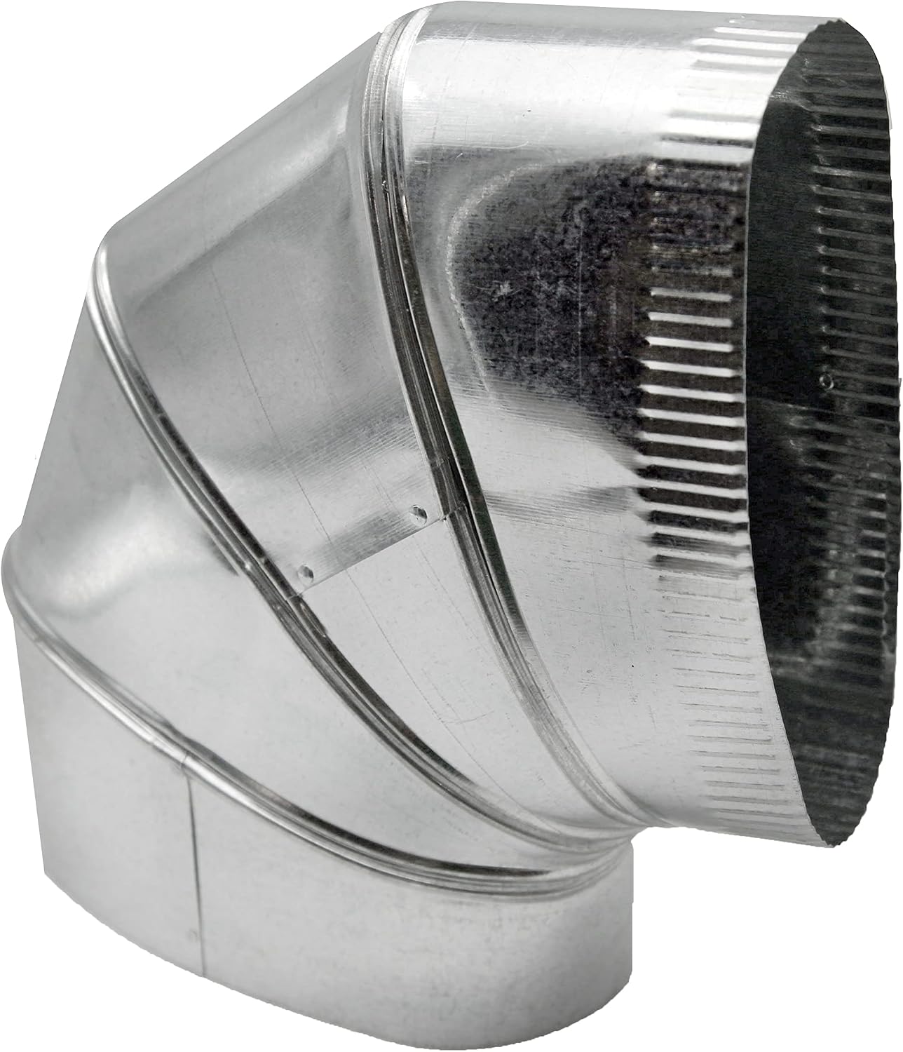 HVAC Premium Flat Oval Elbow | Vertical Elbow Transition | 5" Sheet Metal 90D Oval Vertical Duct Angle | Galvanized Duct is Compatible with Duct 5"