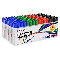 Comix Dry Erase Markers 4 Assorted Colors 4 Sets of 36 Markers 144 Markers Total Chisel Tip Whiteboard