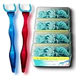 T.Smile NoFuss Dental Flosser Kit, 5-inch Long Handle & Refill Heads, Extra-Strength Floss for Comfortable Clean, Fluoride Free, (2 Handles + 200 Extra-Strength Floss Refills)