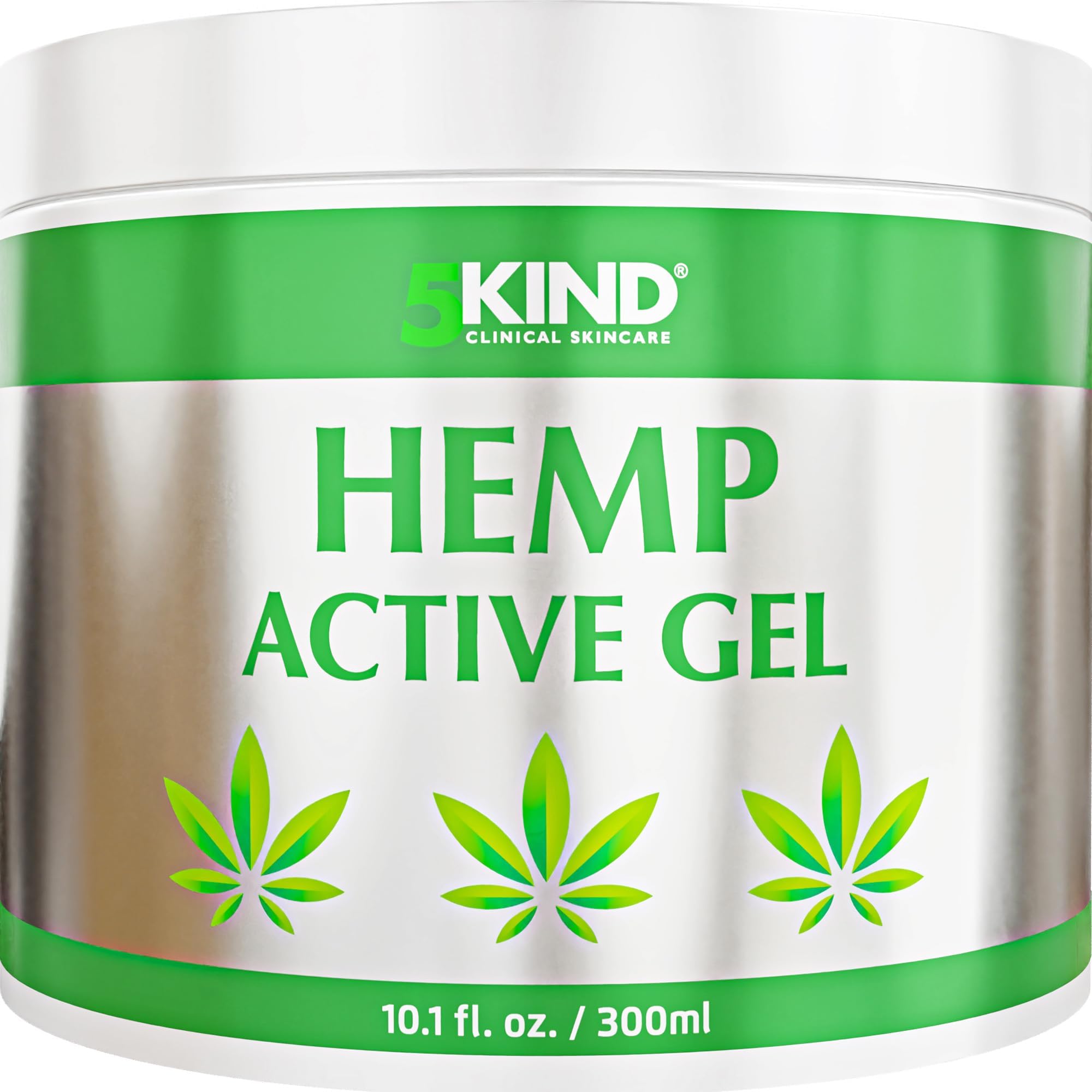 5kind Hemp Active Gel 300ml - High Strength Formula - Natural Hemp Massage Gel for Back, Muscles, Feet, Knees, Neck & Shoulders - Hemp Gel Muscle Rub Rich in Natural Extracts