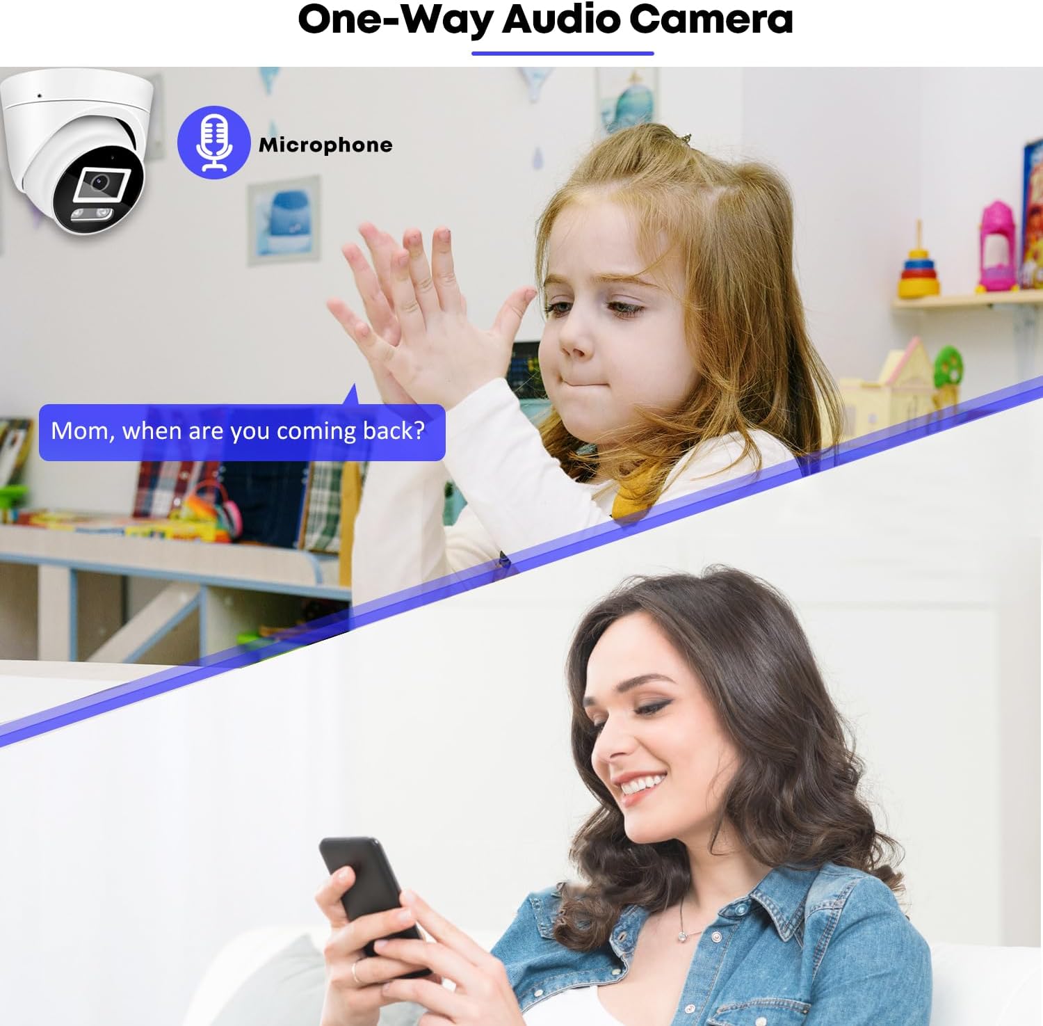 Eyessys HD 4K 8MP IP Turret Dome Camera Color Night PoE with Microphone(Audio), 24/7 Full Time Smart Dual Light LED, Weatherproof IP67 Indoor Outdoor 2.8mm Wide Angle Lens Compatible with NVR/RTSP