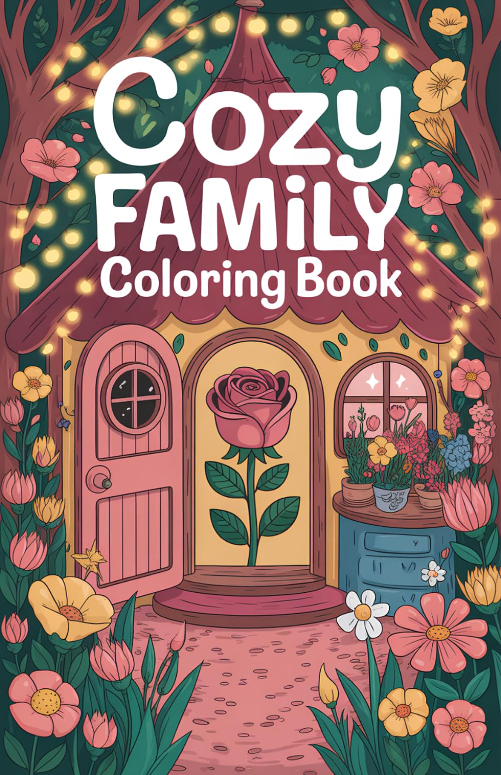 Cozy Family Coloring Book: Stress-Relieving Cozy Room Art for Adults and Teens