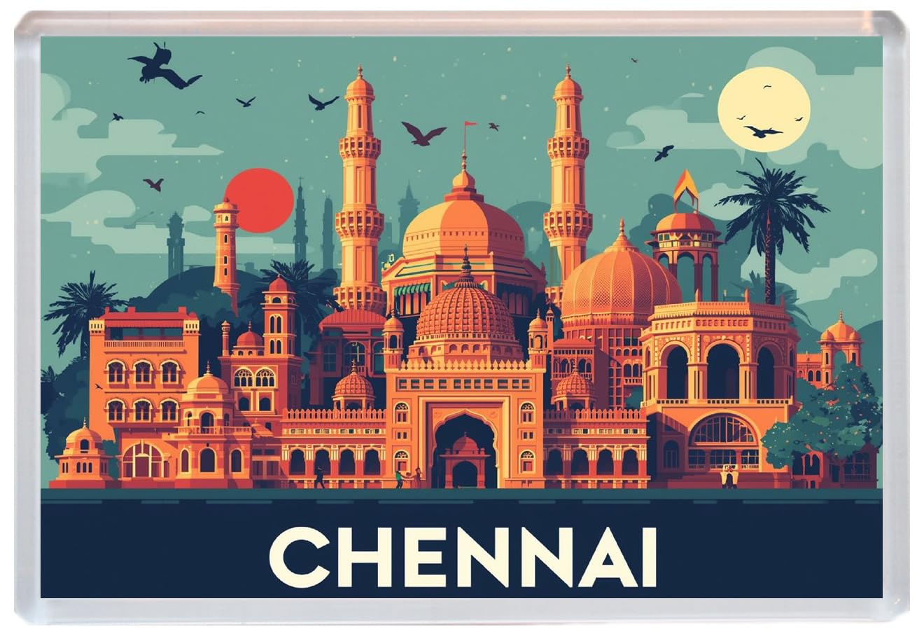 Baked Bean Store Multicolor Chennai - India - Jumbo Artistic Fridge Magnet 96 X 67Mm Bbsfhm3256
