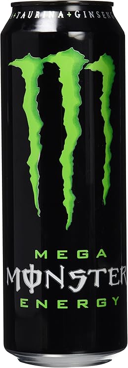 Monster Mega Energy Green - Pack de 12 latas de 500 ml con cafeína