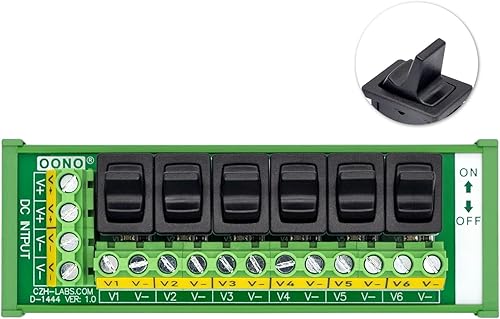 Vista 17 de Módulo de tira de distribución de energía de CC del interruptor basculante de 6 canales de montaje de tornillo