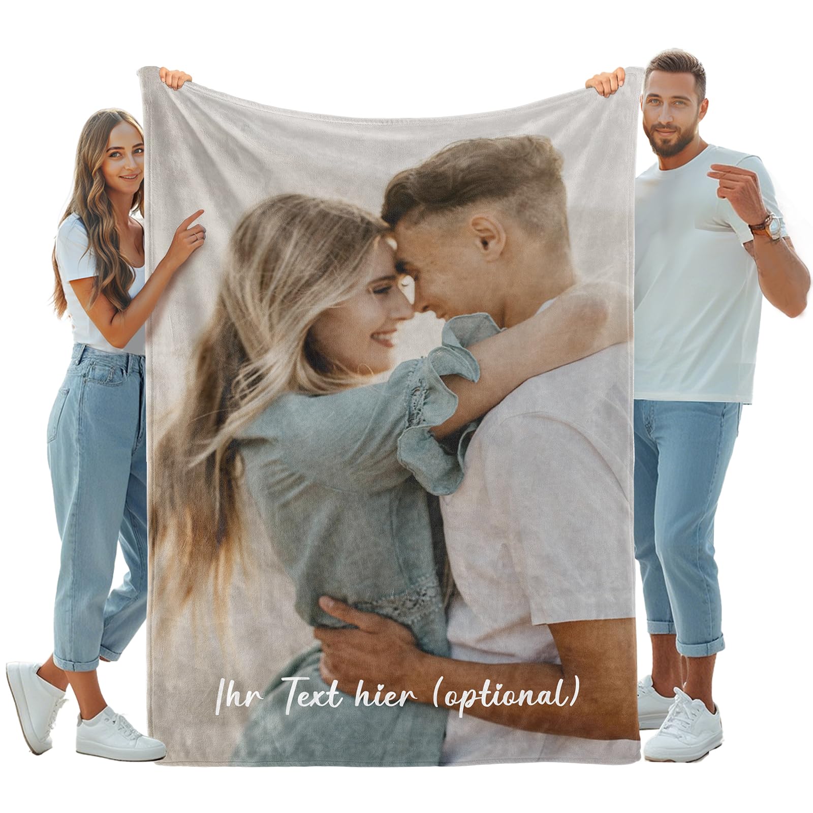 Personalisiertes 2-in-1 Foto-Kissendecke - Kissen & Decke Mit Eigenem Foto, Geschenk Für Papa, Weihnachten & Geburtstag
