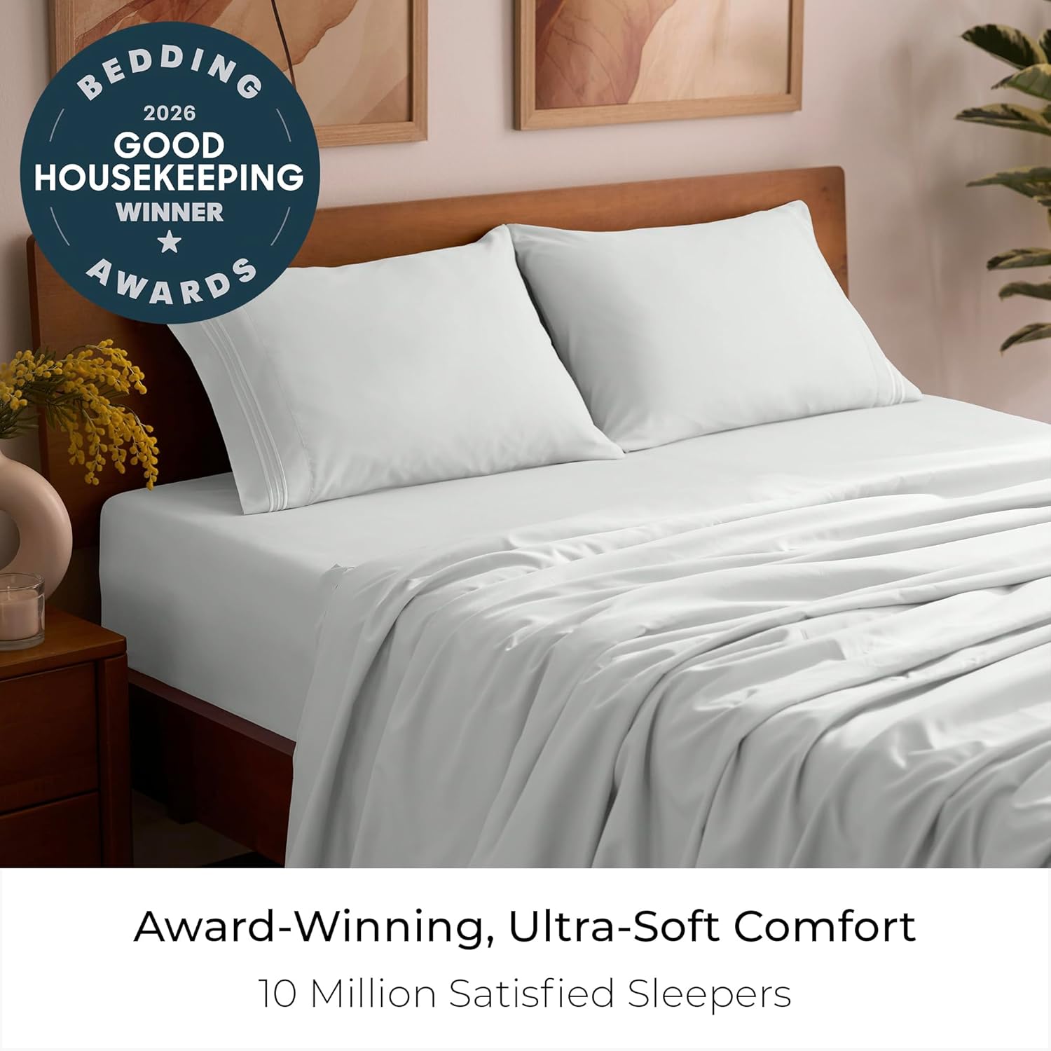 mellanni queen sheets set - 4 pc iconic collection bedding | hotel luxury, extra soft, cooling bed sheets - wrinkle, fade, stain resistant (queen, ivory) 1126 ivory queen