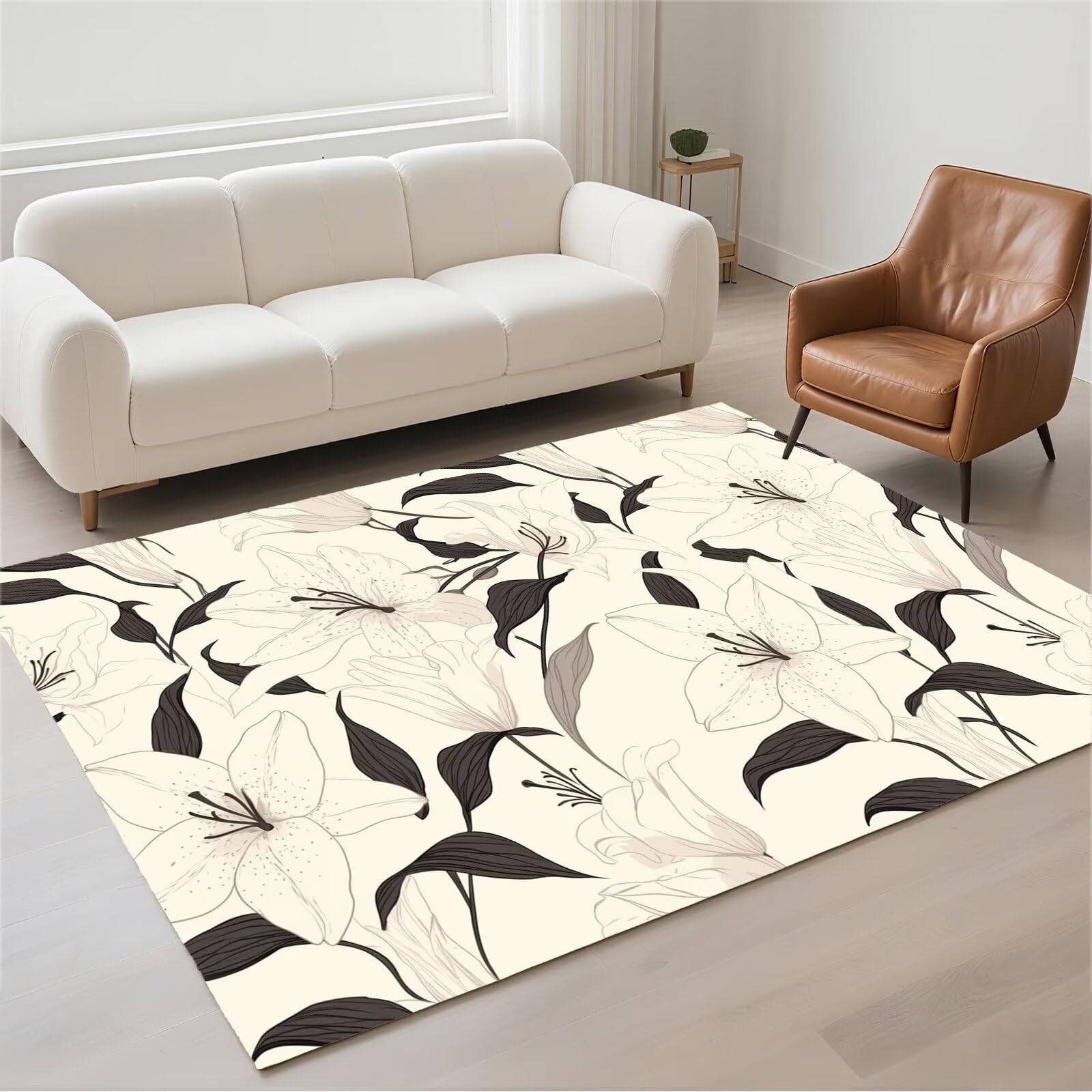 Tapis salon 70x140cm Lily fini les glissades grâce à l'antidérapant