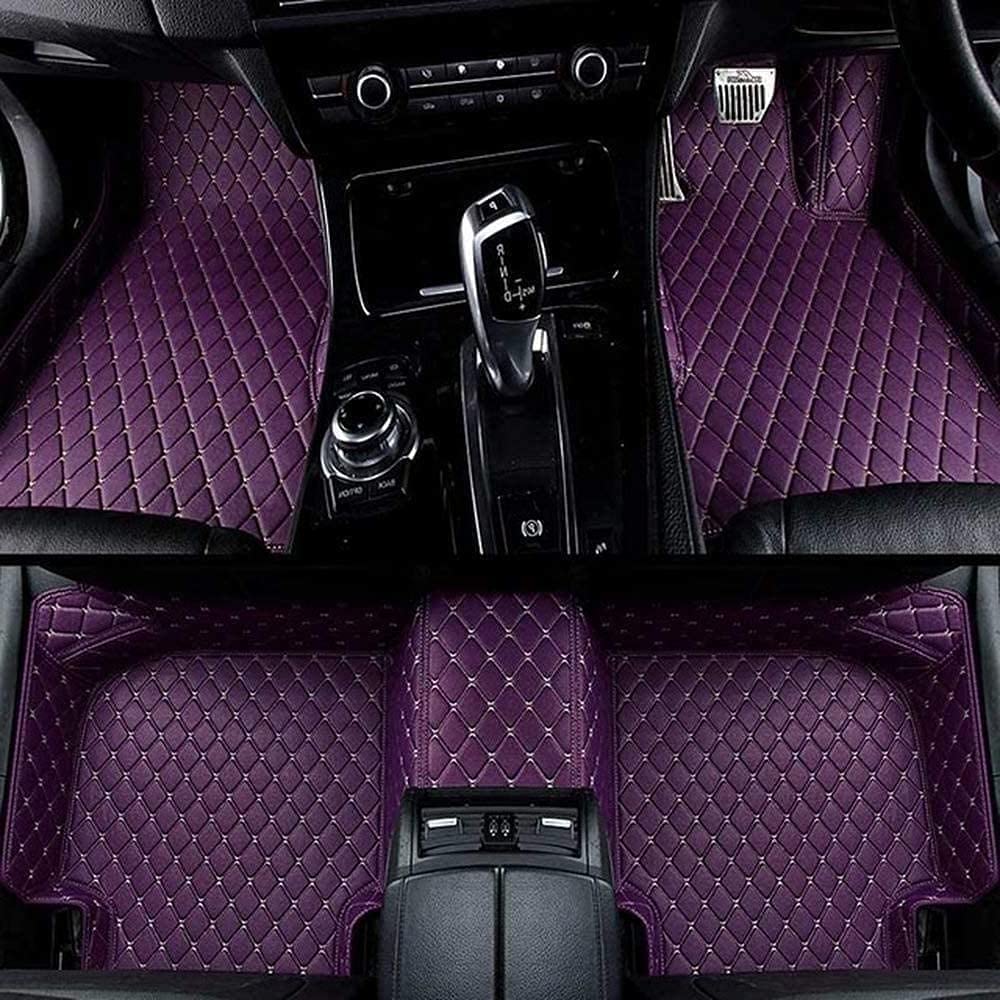 Custom Leather Car Floor Mats For Ford Sharp World/Explorer/F-150/Focus/Mustang/C-MAX/S-Max/Ranger/Kuga, Full Coverage Comfortable Waterproof Non-Slip Protection Tray Full Set Auto Accessories