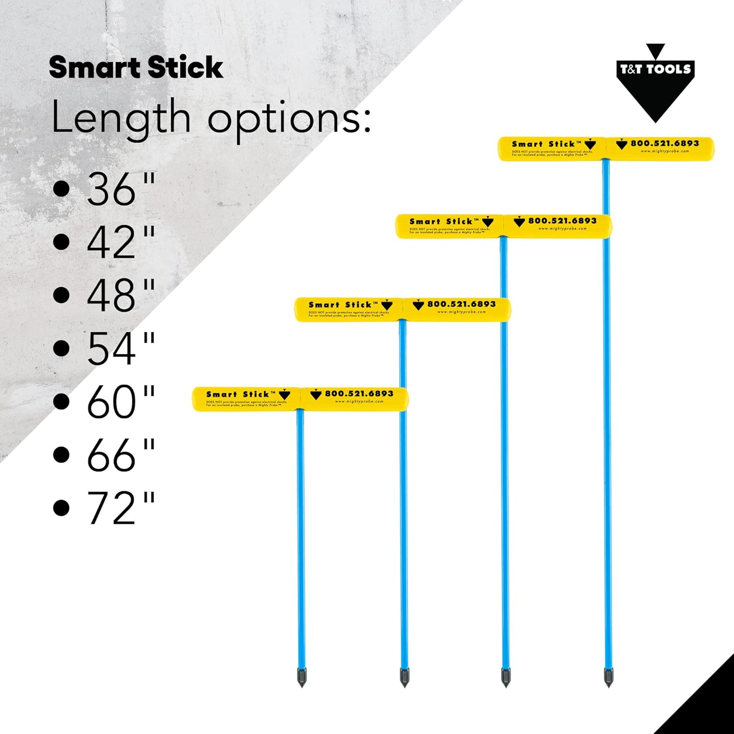 T&T Tools Smart Stick Metal Soil Probe - T-Handle Probing Rod, Steel Rods, 48-Inch Long Metal Rod w/ 7/16" Hex Rod, Locating Tools, Plumbing Tools, Landscaping and Gardening Tools