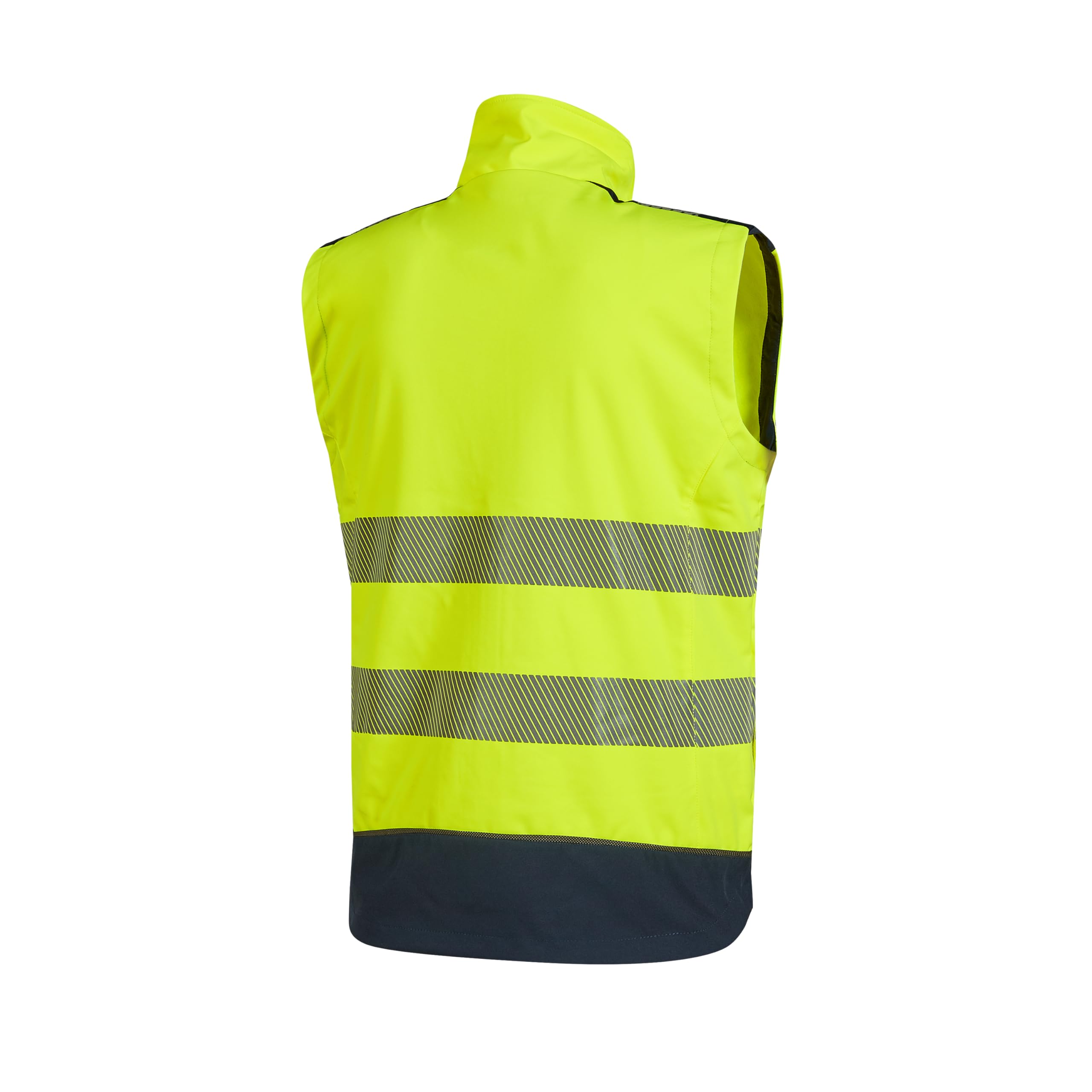 U-Power DANY, Weste, ärmellose Jacke, aus Softshell-Stoff, durchgehender Reißverschluss, wasserabweisend, bequeme Arbeitskleidung, mit Handytasche, mit Reißverschluss - YellowES FLUO XL