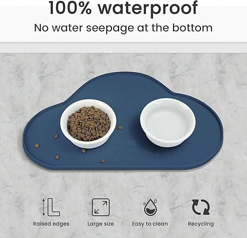 Miniatura 80 de Ptlom Mantel individual de silicona para perros y gatos, antideslizante, impermeable, para alimentos y agua, tapete para bandeja para cachorros