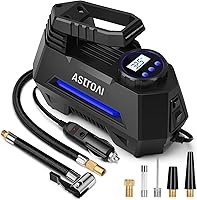 AstroAI Portable Tire Inflator Air Compressor Pump - 12V DC Digital Gauge, Auto Shutoff, 9.8Ft Cord, LED Light for Car Tires, Bikes, Blue
