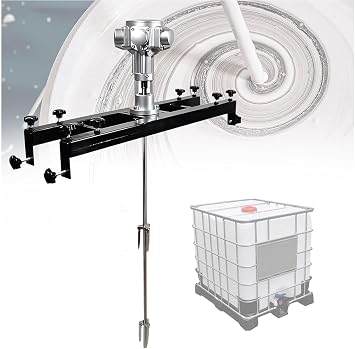1 Ton IBC Air Agitator, 1/2HP, 3/4PHP, 1HP Pneumatic Paint Shaker Mixer, 265 Gallon Paint Stirring Machine, with Support Hanger, Folding Propeller, for Paints, Glues and Coatings