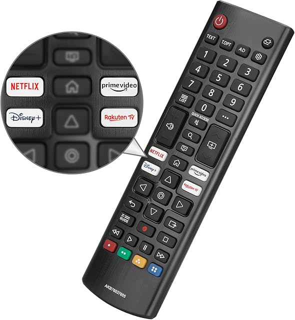 Universal Replacement for LG-Smart-TV-Remote, New Upgraded Infrared LG TV Remote Control, with Netflix,Prime Video,Disney+,Rakuten TV Buttons