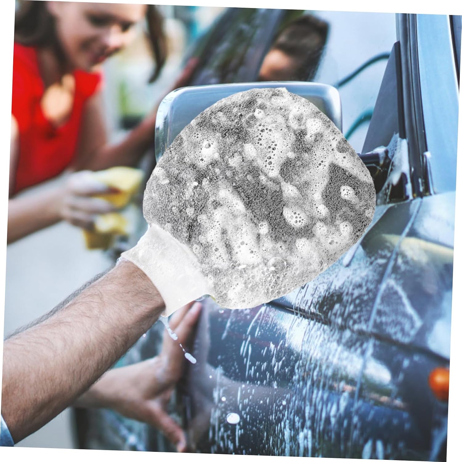 2pcs Scratch-Free Car Wash Mitts Extra Soft Microfiber Cleaning Gloves for Auto Detailing Dusting and Exterior Washing Suitable for Vehicle Types