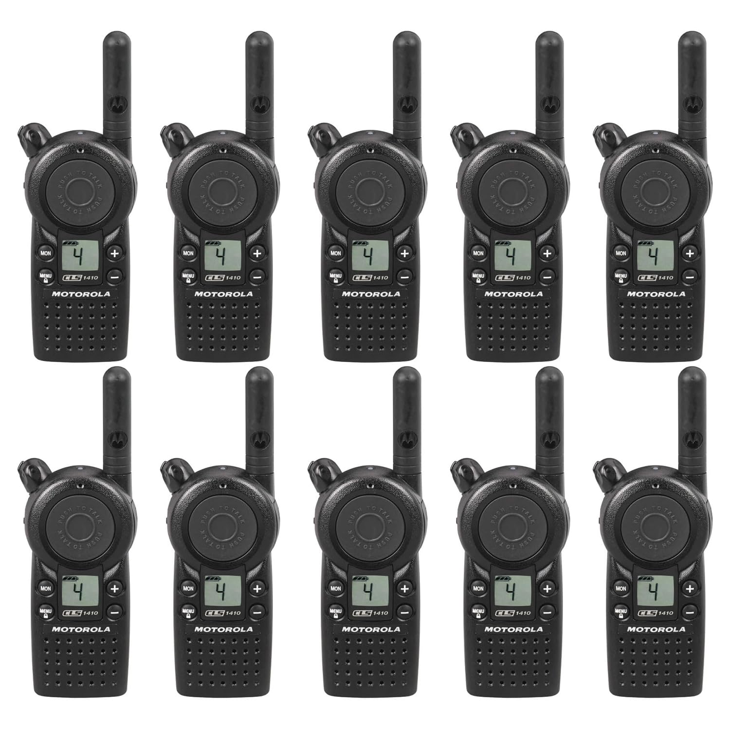 Motorola Solutions CLS1410 10-Pack Two-Way Radio Analog 4 Channels UHF 459.5-469.5MHz