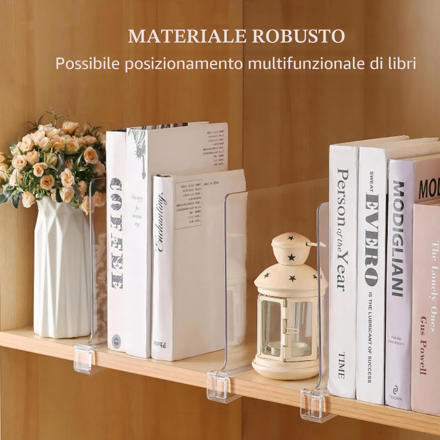 8 Separatori per Scaffali in Acrilico Trasparente, 30 x 20 cm Divisori Multifunzionali, Organizer Separatore Armadio Multiuso, Acrilico Trasparente per Camera da Letto, Uffici e Molto Altro