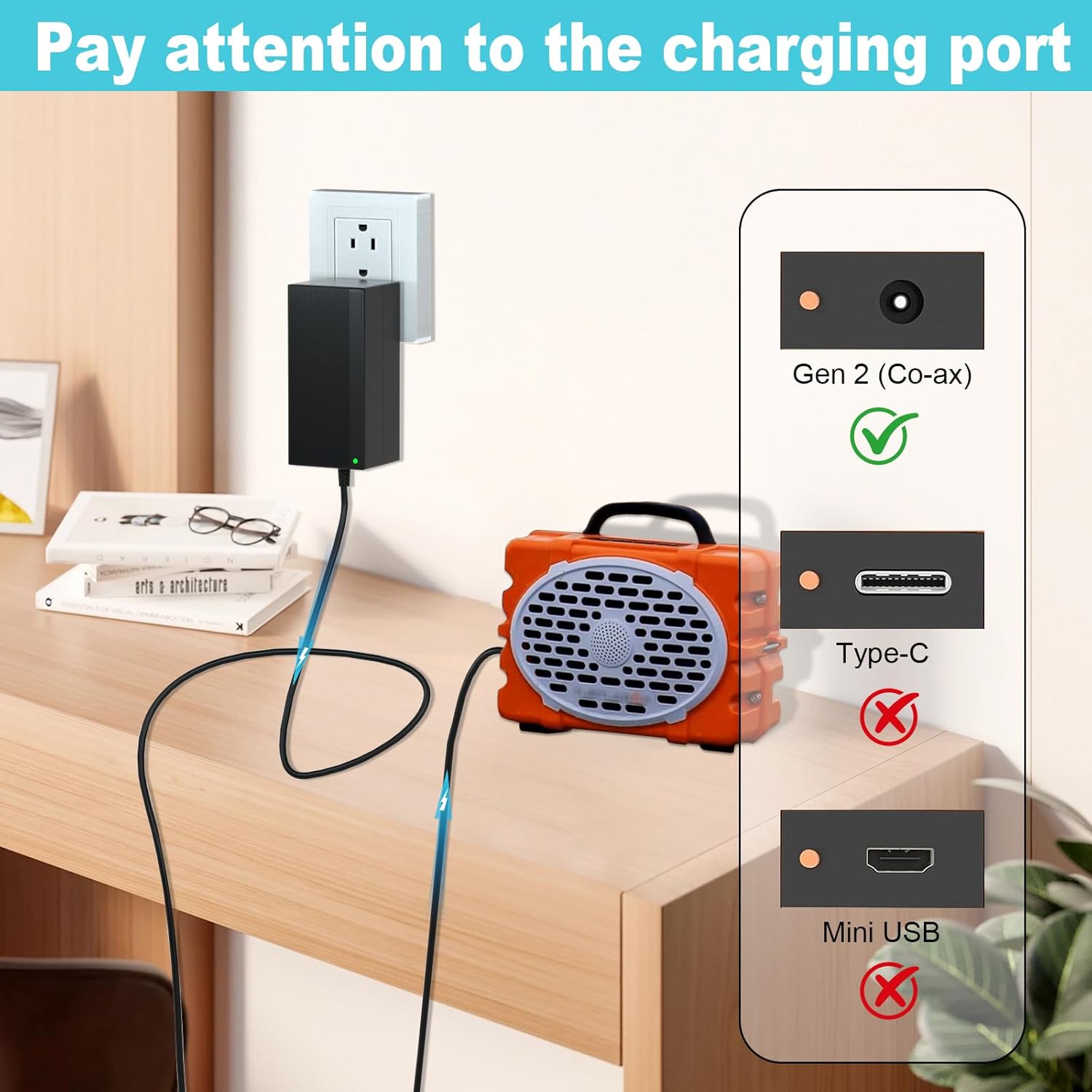 for Turtlebox Speaker Charger,15V 3A Power Supply Power Adapter Cord Compatible with Turtlebox Speaker Gen 2 & Gen 3 Outdoor Portable Bluetooth 5.0 Audio - Image 3
