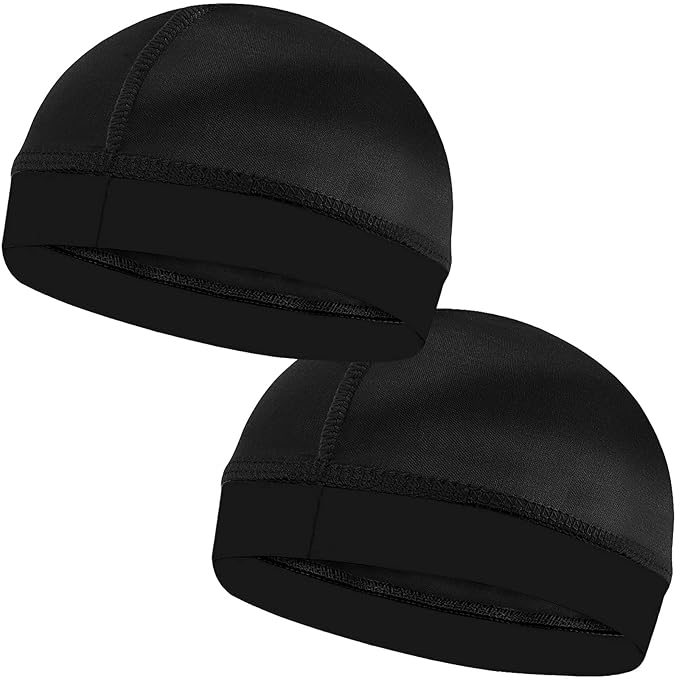 2PCS Silky Stocking Wave Caps for Men, Doo Rags