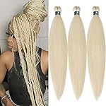 UPruyo 613 Blonde Braiding Hair Pre Stretched 26 inch Synthetic Colored Braids Hair Extensions Knotless Ezbraid Prestretched Braiding Hair Non Toxic Crochet Braids