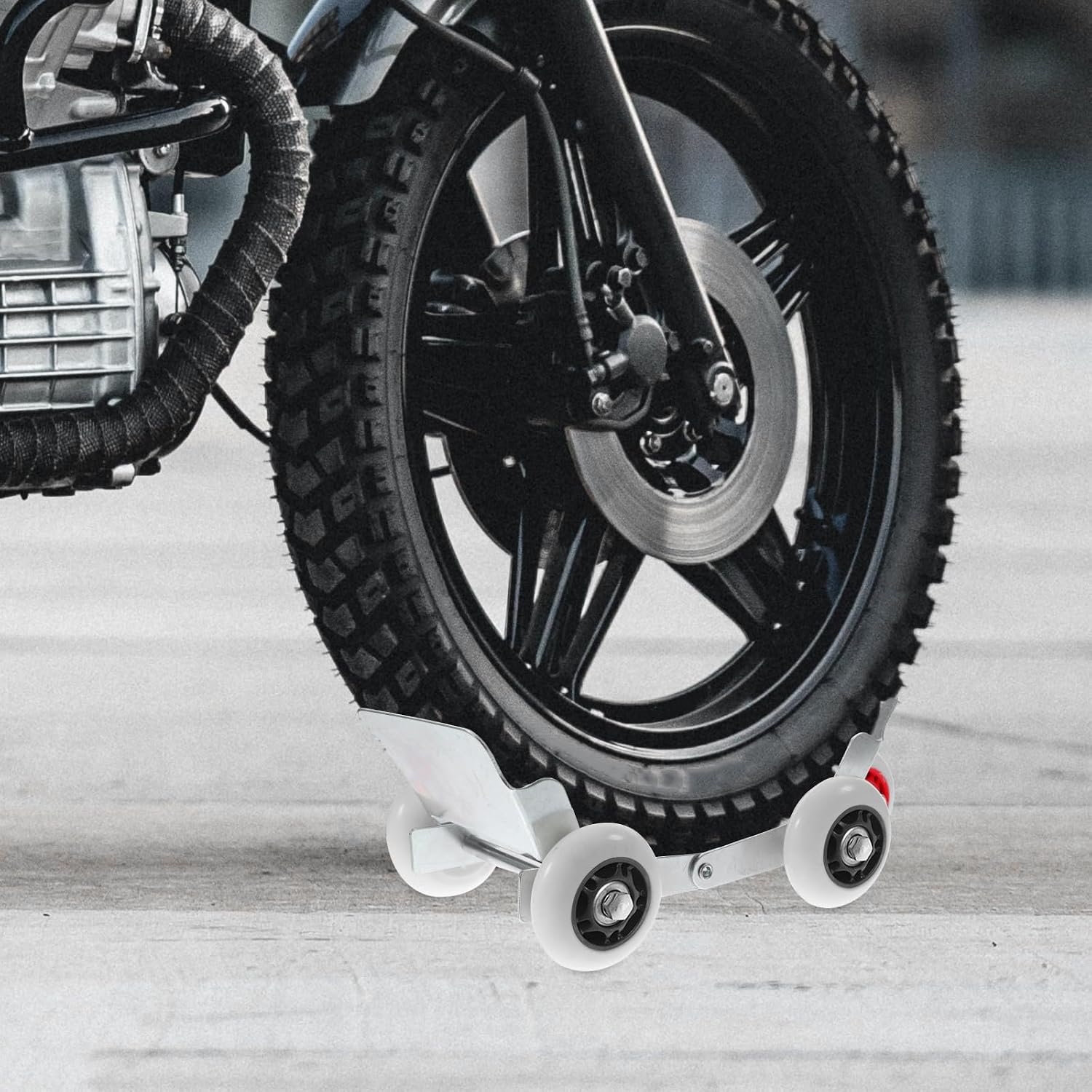 Motorcycle Tire Skate Steel and Rubber for Garage
