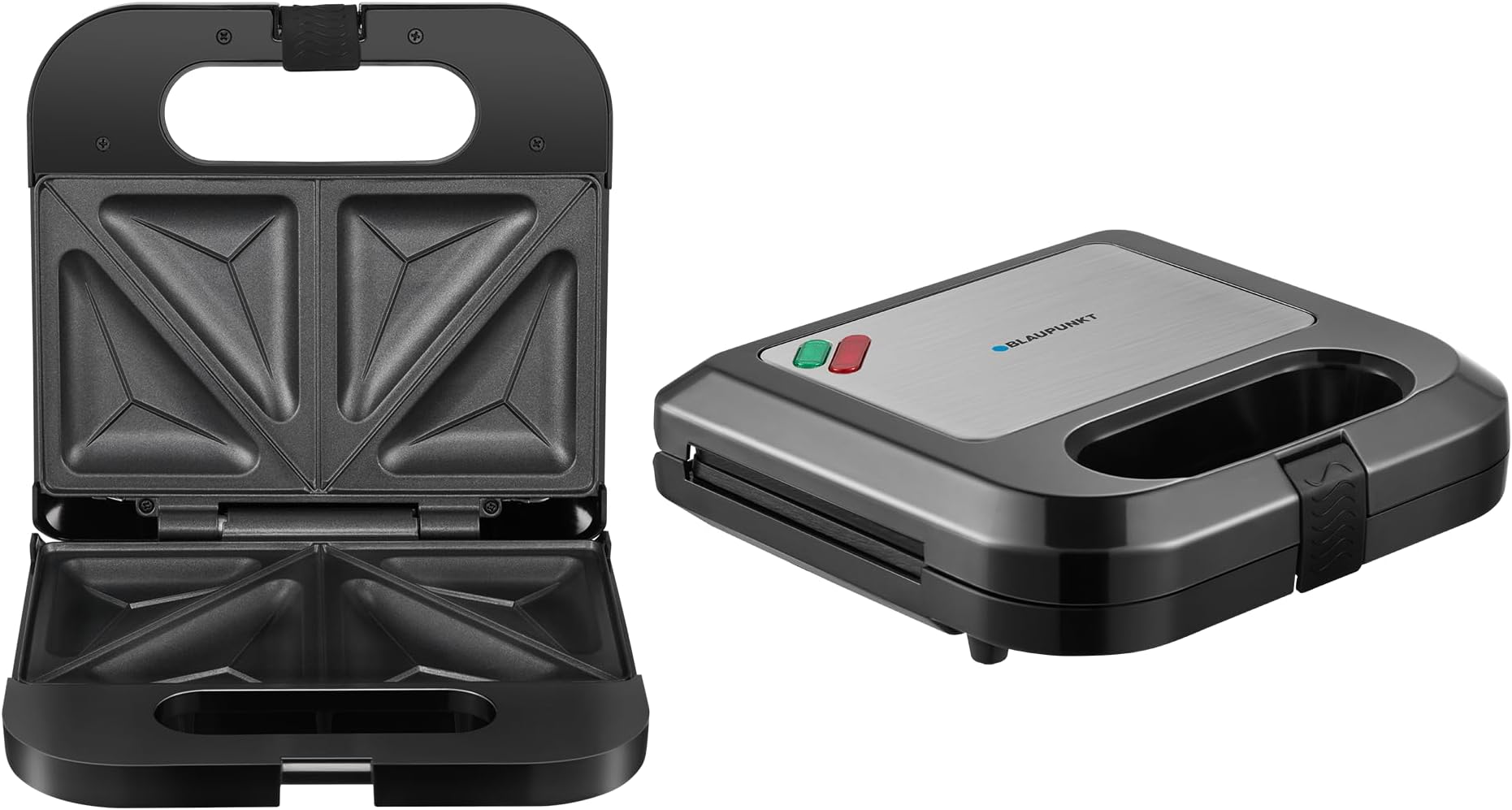 2-Slice Sandwich Maker 750W – Fixed Non-Stick Plates, Cool-Touch Body, Thermostat with Indicator Lights, Compact Design, PFOA-Free Coating, Stainless Steel Top, 2-Year Warranty