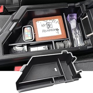 RUNROAD Center Console Organizer Tray Compatible with Volkswagen Jetta 2020 2021 2022 2023 2024 2025 2026 Accessories, Insert Armrest Storage Tray Middle Console Dividers Organizer Coin Holder