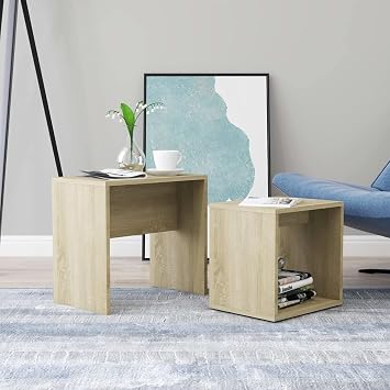 ZEYUAN Coffee Table Set Sonoma Oak 48x30x45 cm Engineered Wood,End Table,Tea Table,Couch Table