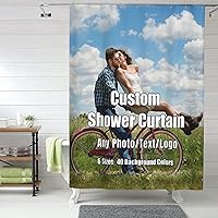 Vista 1 de AXKEUDO Cortina de ducha personalizada con imagen, tela impermeable, cortina de baño personalizada, cortinas de ducha de Navidad para decoración