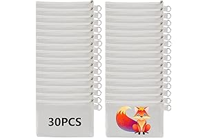 Wholesale 30Pcs Polyester Zipper Canvas White Makeup Bags