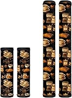 Vista 28 de Juego de 4 fundas protectoras de repuesto para manija de puerta de refrigerador con temática de té de la tarde para microondas, horno, refrigerador