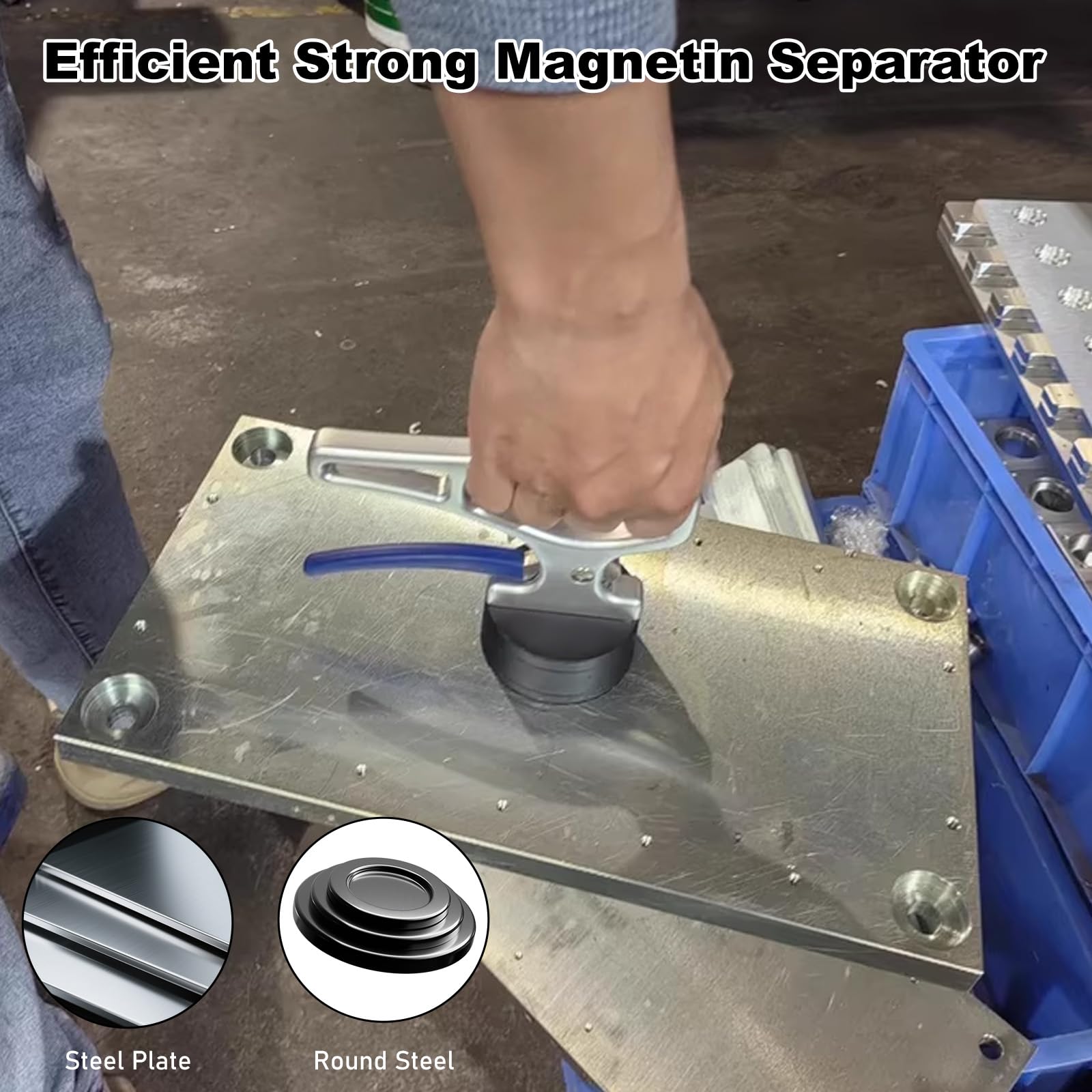 Imán de elevación de neodimio con mango magnético de cierre rápido para agarre de metal