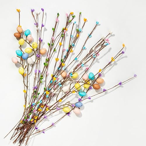 Easter Egg Branches Berries Artificial Spray Vine Centerpiece Decorations Pastel