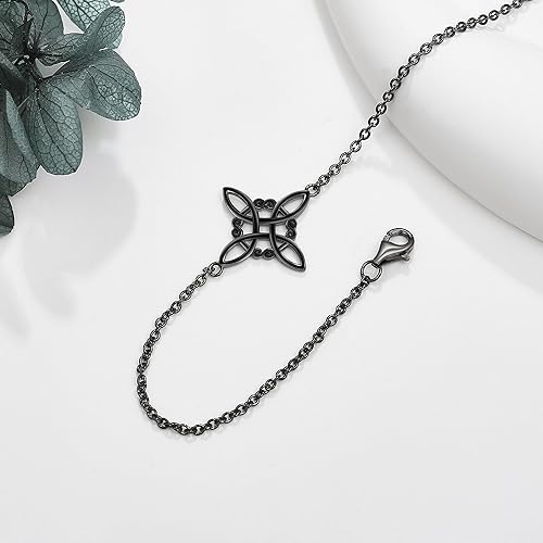 Miniatura 3 de YAFEINI Pulsera de nudo de brujas de plata de ley, pulsera de nudo de bruja celta, joyería para mujeres y niñas, Plata de ley
