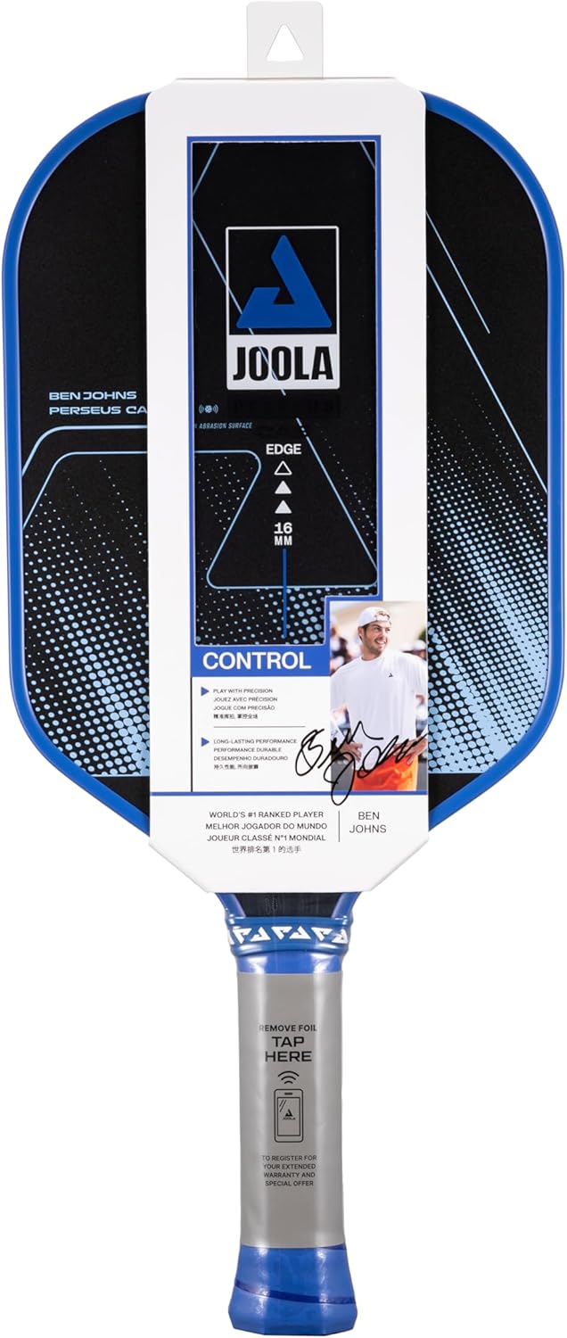 JOOLA Ben Johns CAS Perseus or Hyperion 16mm Carbon Fiber Pickleball Paddle - CAS Surface Tech - Control & Power Paddle - USAP Approved - Aero Curve - Feel-Tec Pure Grip - NFC Chip - Image 9