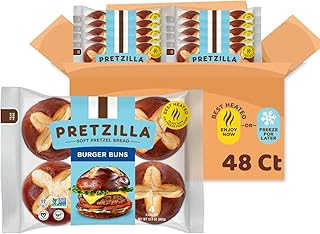 Pretzilla Soft Pretzel Hamburger Buns, 12.8 oz 4 Count – Gourmet Sandwic...