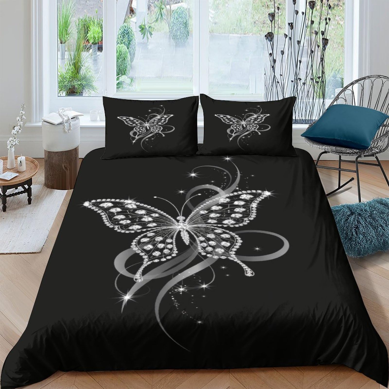 GPLZQXKJNH Galaxy Starry Sky Duvet Cover 3D Printed Microfiber Bedding Set with Hidden Zipper and Ties for Bedroom or Dorm Decor, Single（135x200cm）