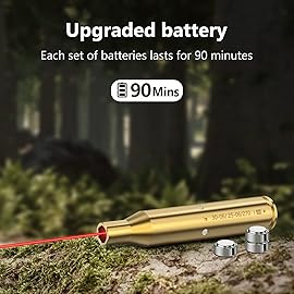 MidTen 30-06/25-06/270 Bore Sight Laser Red Dot Cartridge bore Sighter with 3 Batteries