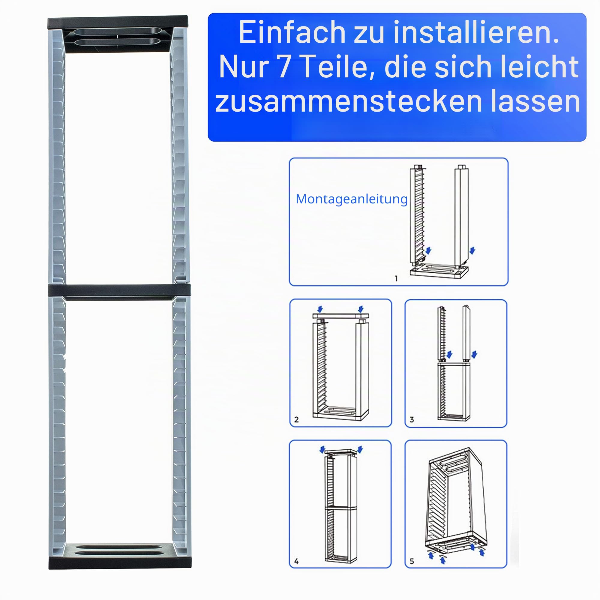 ADZ Universal Game Storage Tower 36 Disks Spielhalter Rack für PS4 PS5 Xbox One Xbox Series X/S Nintendo Switch Weiß
