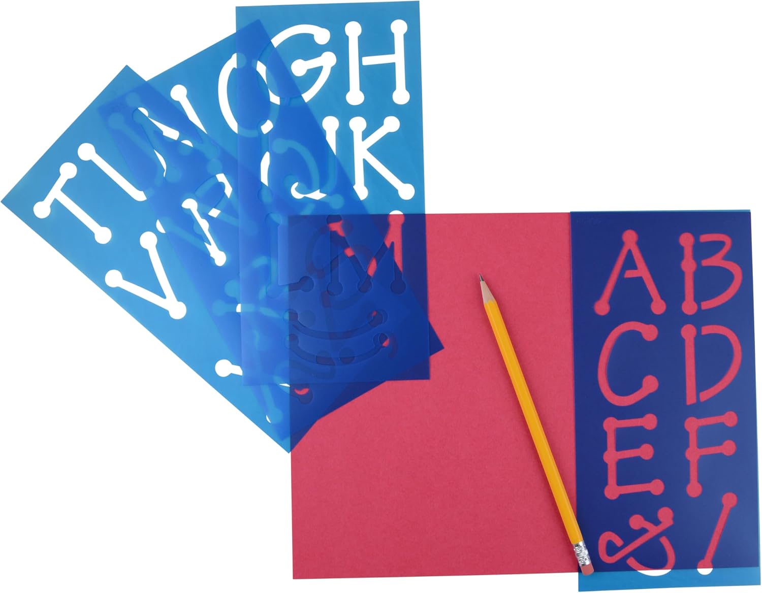 Westcott LetterCraft Stencil, Spot Font, 2-Inch Characters (15835)