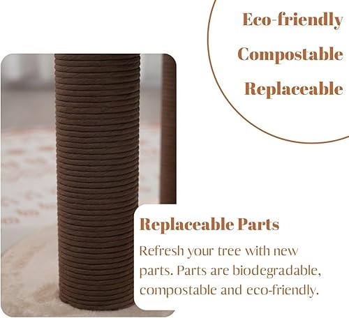 Miniatura 3 de Petpals Pharaoh - Árbol para gatos de 4 niveles marrón canela y blanco porcelana (PP210335)